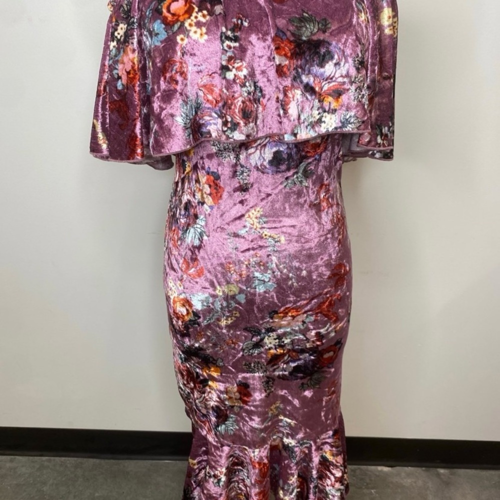 LuLaRoe Pink Floral Velvet Maxi Dress